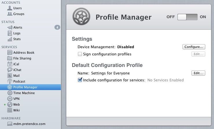 Configuring Profile Manager