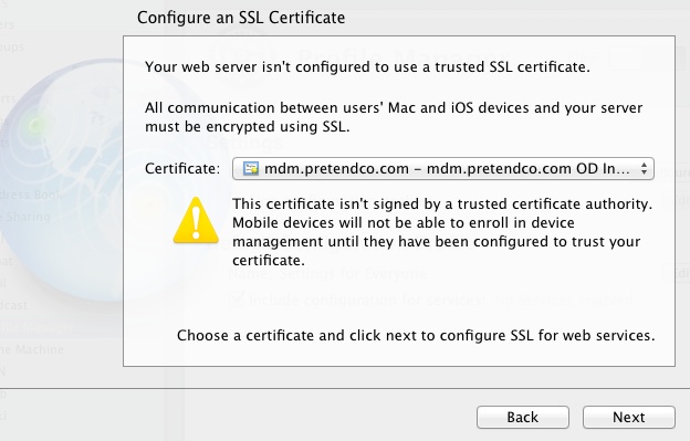 Selecting an SSL certificate