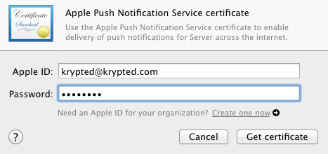 Providing an Apple ID