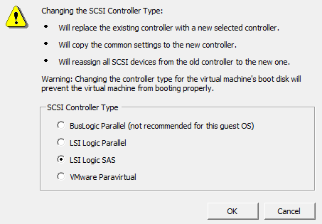 Changing the SCSI controller type