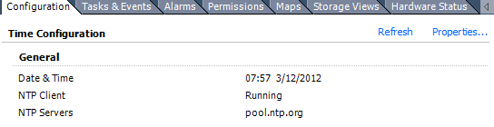 The default timeserver configuration page