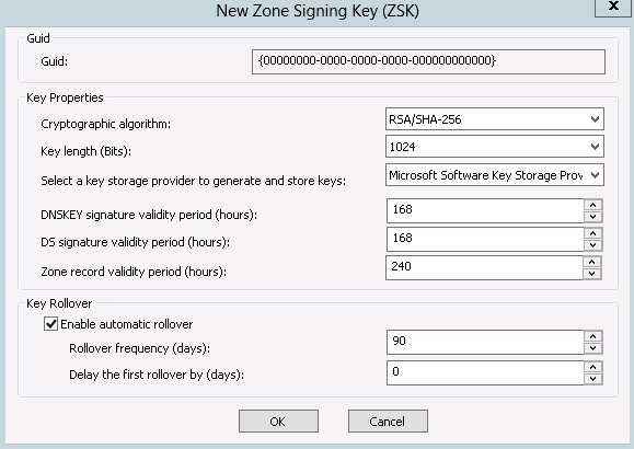 Creating a new zone signing key