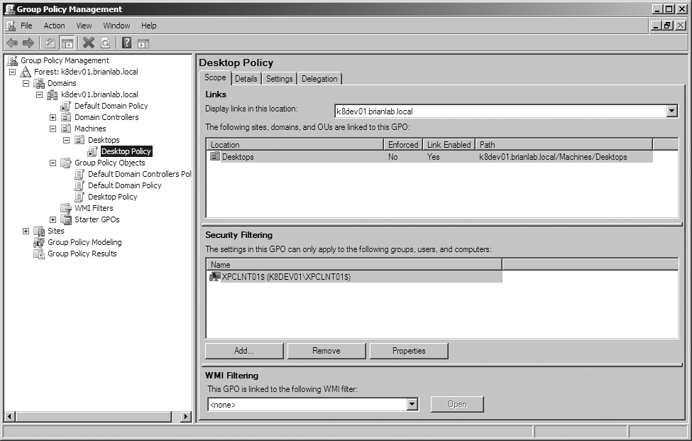 Security filtering with the GPMC