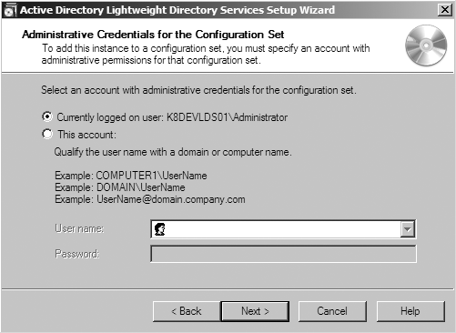 Credentials for the configuration set join