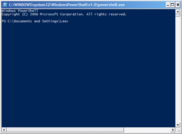 Windows PowerShell, ready for input