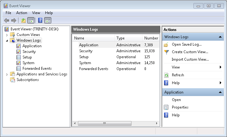 Event Viewer targeting a remote machine