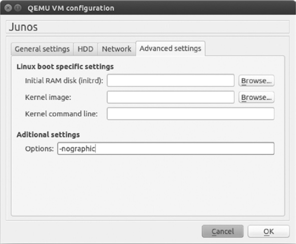 QEMU advanced options