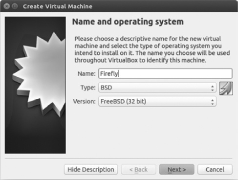 Create Virtual Machine dialog