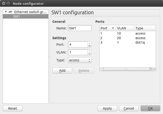 Ethernet switch node configured for breakout switch