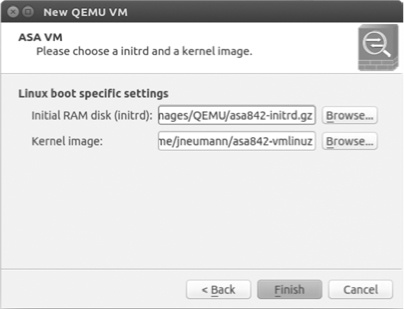 Linux boot-specific settings for an ASA virtual machine