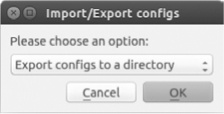 Import/export tool for configuration files