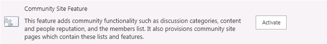 Activating the Community Site feature