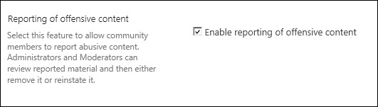 Enabling the reporting of offensive content