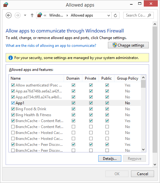 Windows automatically configures a package’s firewall settings based on the package’s manifest capabilities.