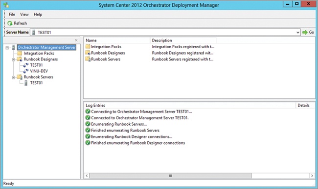 The System Center 2012 Orchestrator Deployment Manager.
