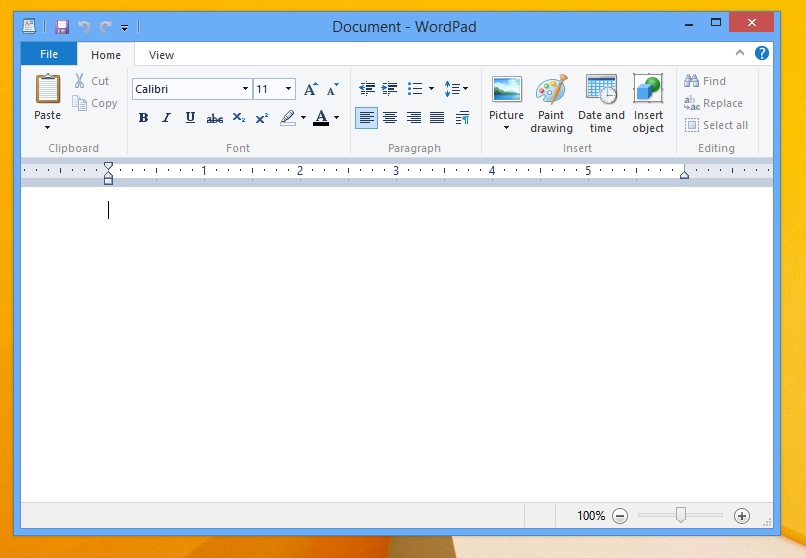 A screen shot of WordPad in an open window.