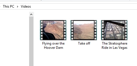 A screen shot of the Videos folder, which holds the videos you’ve saved there.