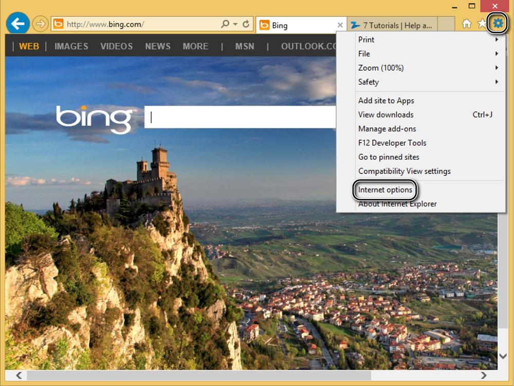 A screen shot of the Tools menu in Internet Explorer 11.