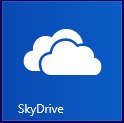 A screenshot of the SkyDrive tile on the Start screen.