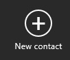 A screen shot of the New Contact button in the People app.