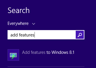 A screen shot of how to add Windows Media Center as an add on to Windows 8.1.