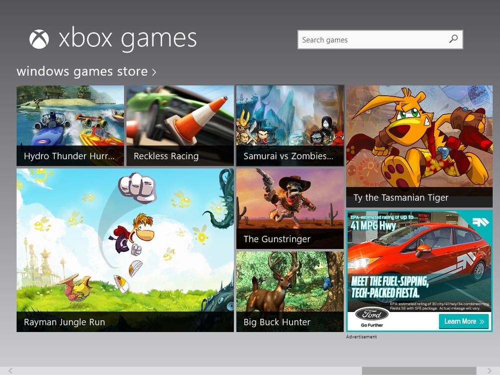 A screen shot of the Windows Games Store in the Xbox Games app.