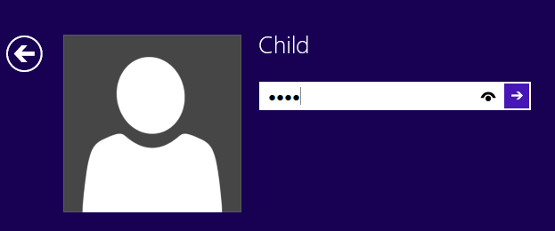 A screen shot of the Sign In window in Windows 8.1, where the user is asked to enter a password.