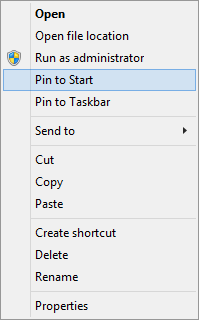 A screen shot of the the right-click menu when right-clicking a file.