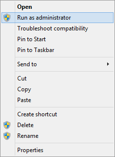 A screen shot of the right-click menu for a file.