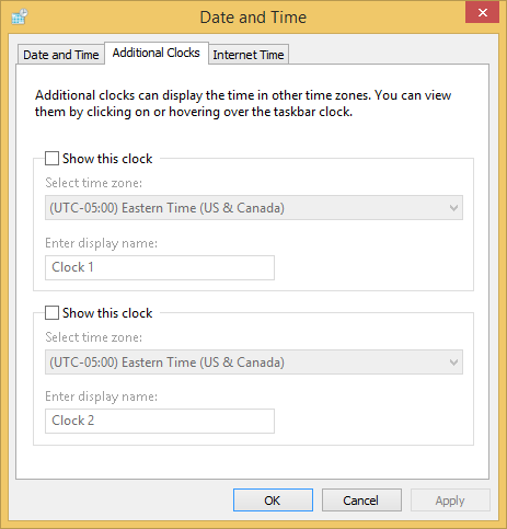 A screen shot of the Date And Time dialog box.