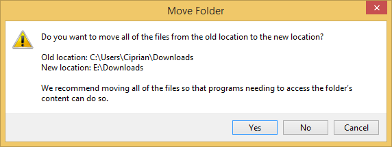 A screen shot of the Move Folder prompt.