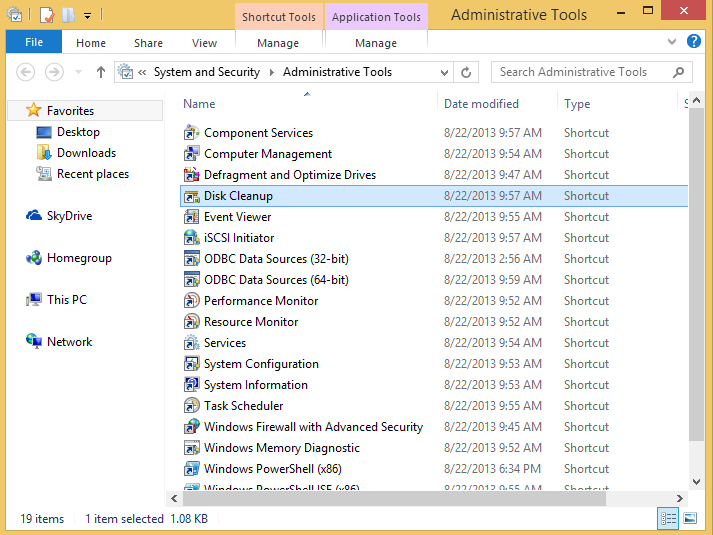 A screen shot of the Administrative Tools window.