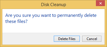 A screen shot of the Disk Cleanup prompt.