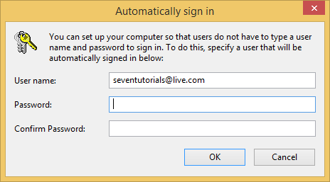 A screen shot of the Automatically Sign In prompt.