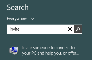 A screen shot of a search for the word Invite.
