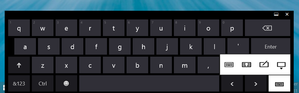 Keyboard options.