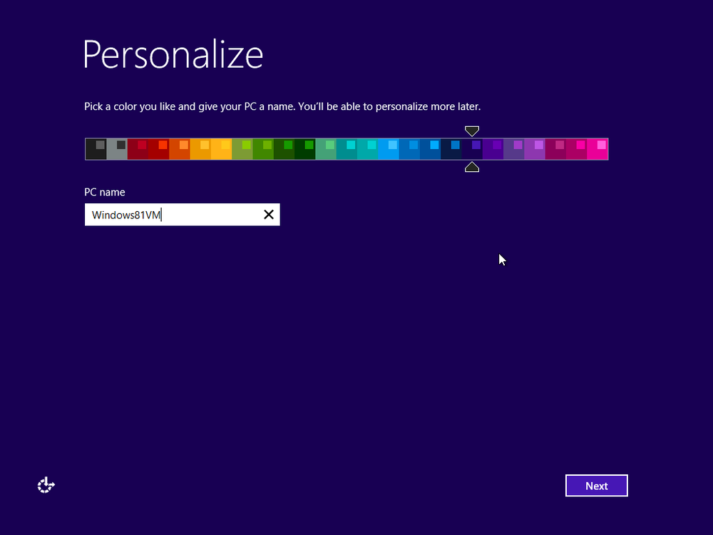 A screen shot of the Personalize window.