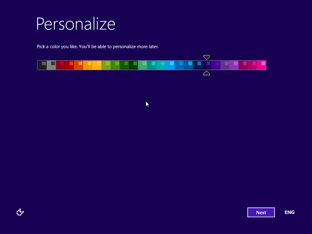 A screen shot of the Personalize window.