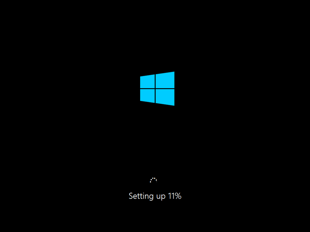 A screen shot of the progress indicator for the Windows 8.1 installation process.