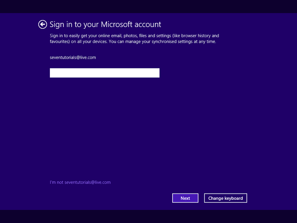 A screen shot of a prompt for the password to your Microsoft account.