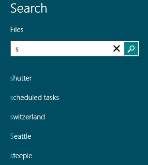 Windows 8.1 suggests searches as you type.