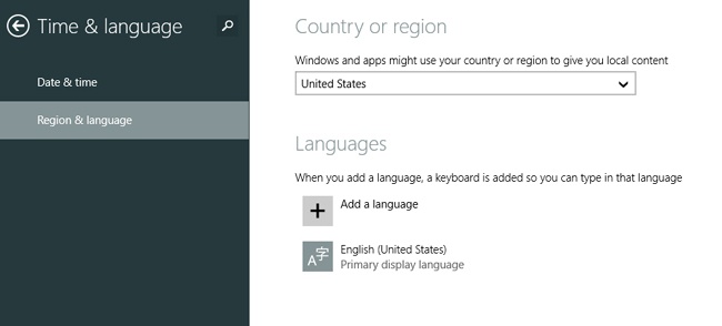 Windows 8.1 supports dozens of languages.