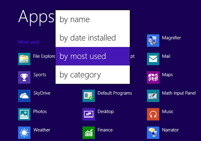 The All Apps screen makes it easier to find the app you need.