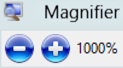 Magnifier increases size but not detail.