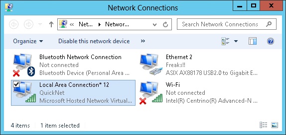 You must identify the adapter name Windows assigns to your ad hoc wireless network.