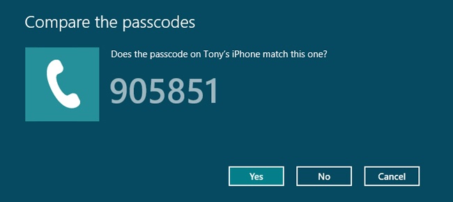 Windows 8.1 often needs to authenticate Bluetooth pairings.