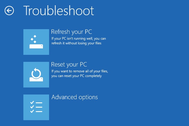 Refreshing your PC reinstalls Windows while keeping your files intact.