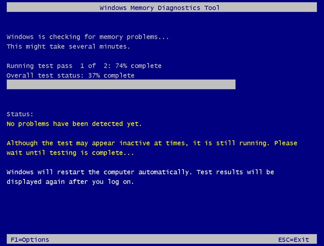 The Windows Memory Diagnostics Tool runs within Windows RE.
