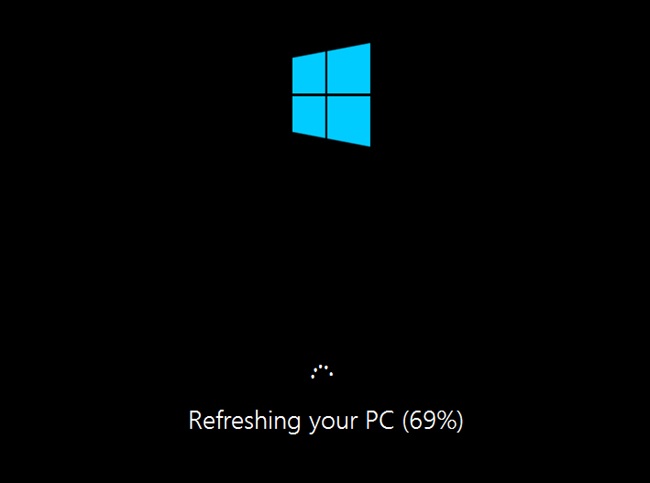 Refreshing your PC reinstalls Windows while keeping your documents and most of your settings.