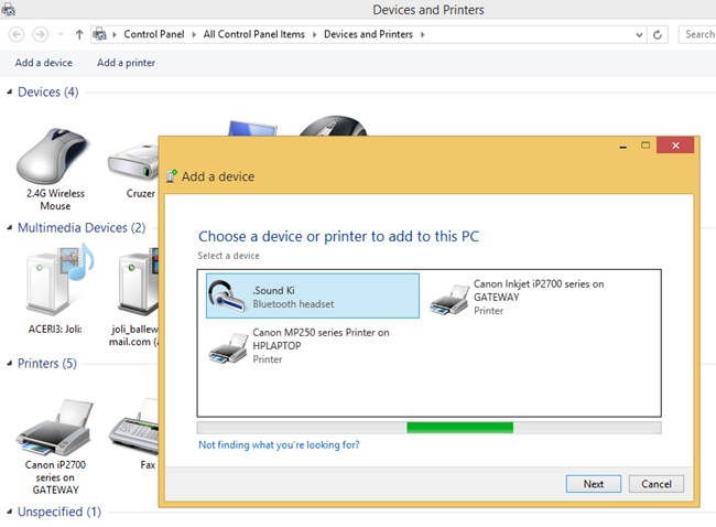 Use the Devices And Printers window to add wired, network, and wireless devices.